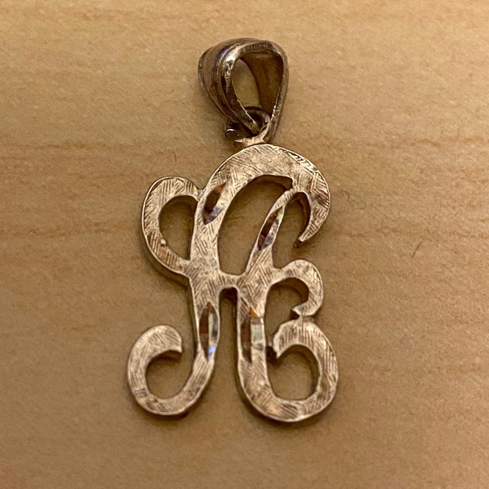 Vintage 925 Sterling Silver Initial A Pendant ✵ 2g - Picture 3 of 7